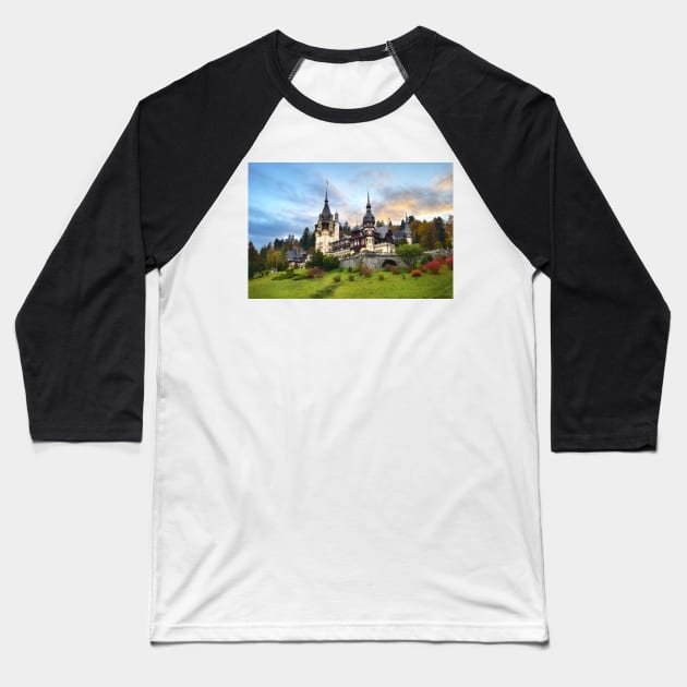 Peles Castle in Sinaia, Romania Baseball T-Shirt by mitzobs